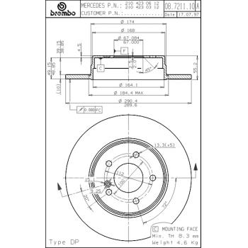 2004 Chrysler Crossfire Disc Brake Rotor Rear Eurorotor ME183 image 1 of 1
