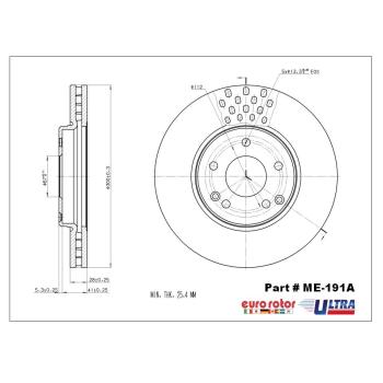 2006 Chrysler Crossfire Disc Brake Rotor Front Eurorotor ME191A image 1 of 1