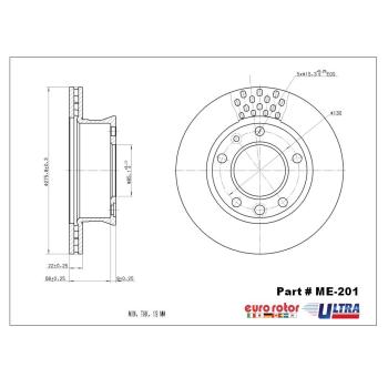 2006 Dodge Sprinter 3500 Disc Brake Rotor Front Eurorotor ME201 image 1 of 1