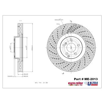 2021 Mercedes-Benz C63 AMG Disc Brake Rotor Front Eurorotor ME2013 image 1 of 1