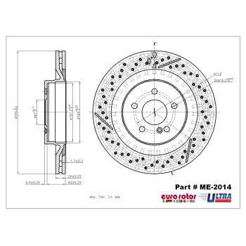 2015 Mercedes-Benz C63 AMG Disc Brake Rotor Rear Eurorotor ME2014 image 1 of 1
