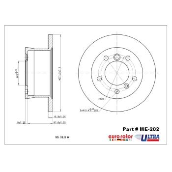 2006 Dodge Sprinter 3500 Disc Brake Rotor Rear Eurorotor ME202 image 1 of 1