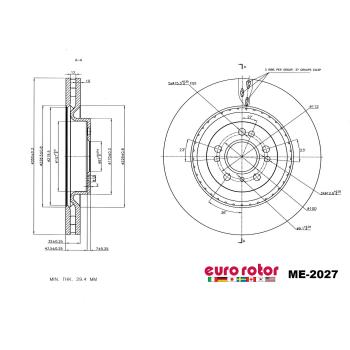 2017 Mercedes-Benz GLS350d Disc Brake Rotor Front Eurorotor ME2027 image 1 of 1