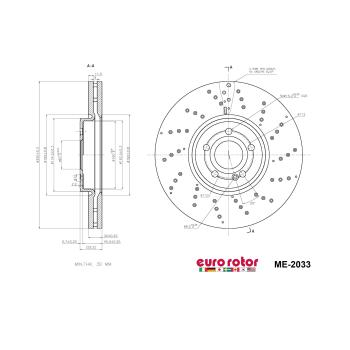 2021 Mercedes-Benz CLA35 AMG Disc Brake Rotor Front Eurorotor ME2033 image 1 of 1
