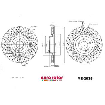2018 Mercedes-Benz CLA45 AMG Disc Brake Rotor Front Eurorotor ME2035 image 1 of 1