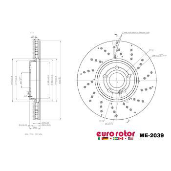 2022 Mercedes-Benz A35 AMG Disc Brake Rotor Front Eurorotor ME2039 image 1 of 1