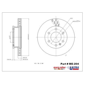 2009 Dodge Sprinter 2500 Disc Brake Rotor Front Eurorotor ME204 image 1 of 1