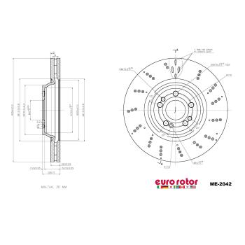 2022 Mercedes-Benz GLE350 Disc Brake Rotor Front Eurorotor ME2042 image 1 of 1
