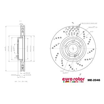 2020 Mercedes-Benz GLB250 Disc Brake Rotor Front Eurorotor ME2046 image 1 of 1