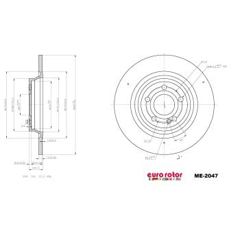 2020 Mercedes-Benz GLB250 Disc Brake Rotor Rear Eurorotor ME2047 image 1 of 1