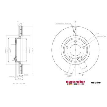 2019 Mercedes-Benz G550 Disc Brake Rotor Front Eurorotor ME2049 image 1 of 1