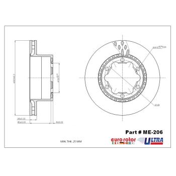 2009 Dodge Sprinter 3500 Disc Brake Rotor Rear Eurorotor ME206 image 1 of 1