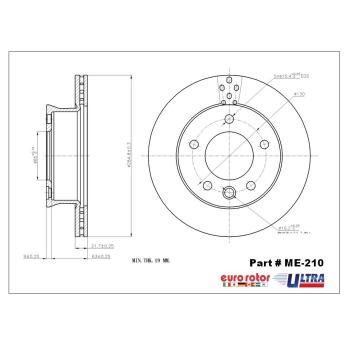 2006 Dodge Sprinter 3500 Disc Brake Rotor Front Eurorotor ME210 image 1 of 1