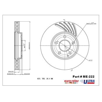 2006 Mercedes-Benz E350 Disc Brake Rotor Front Eurorotor ME222 image 1 of 1