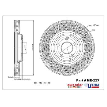 2006 Mercedes-Benz CLK350 Disc Brake Rotor Front Eurorotor ME223 image 1 of 1