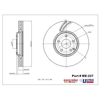 2007 Mercedes-Benz E550 Disc Brake Rotor Front Eurorotor ME227 image 1 of 1