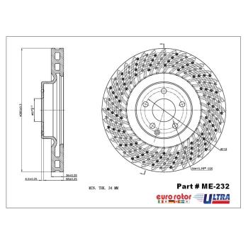 2006 Mercedes-Benz CLS55 AMG Disc Brake Rotor Front Eurorotor ME232 image 1 of 1