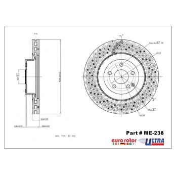 2014 Mercedes-Benz CL600 Disc Brake Rotor Front Eurorotor ME238 image 1 of 1