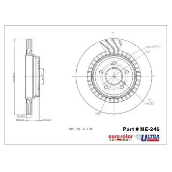 2014 Mercedes-Benz CL600 Disc Brake Rotor Rear Eurorotor ME246 image 1 of 1
