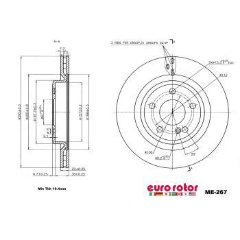 2017 Infiniti QX30 Disc Brake Rotor Rear Eurorotor ME267 image 1 of 1