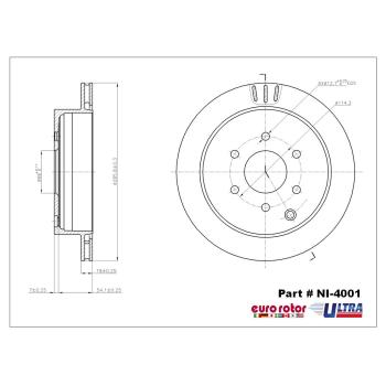 2015 Nissan Xterra Disc Brake Rotor Rear Eurorotor NI4001 image 1 of 1