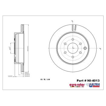 2005 Nissan Pathfinder Disc Brake Rotor Rear Eurorotor NI4013 image 1 of 1