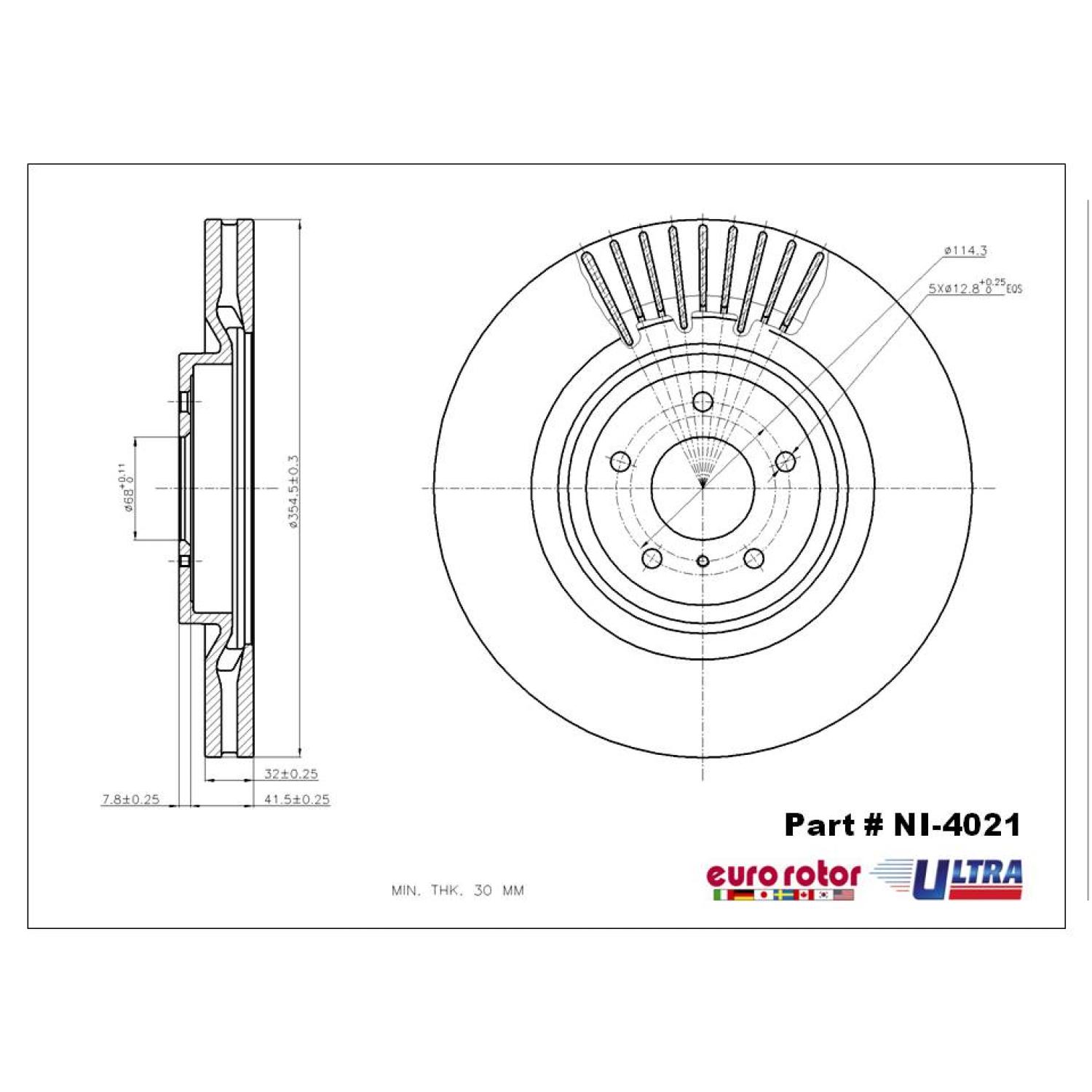 Eurorotor NI4021 - Disc Brake Rotor Eurorotor NI4021 Disc Brake Rotor product image 1 of 1