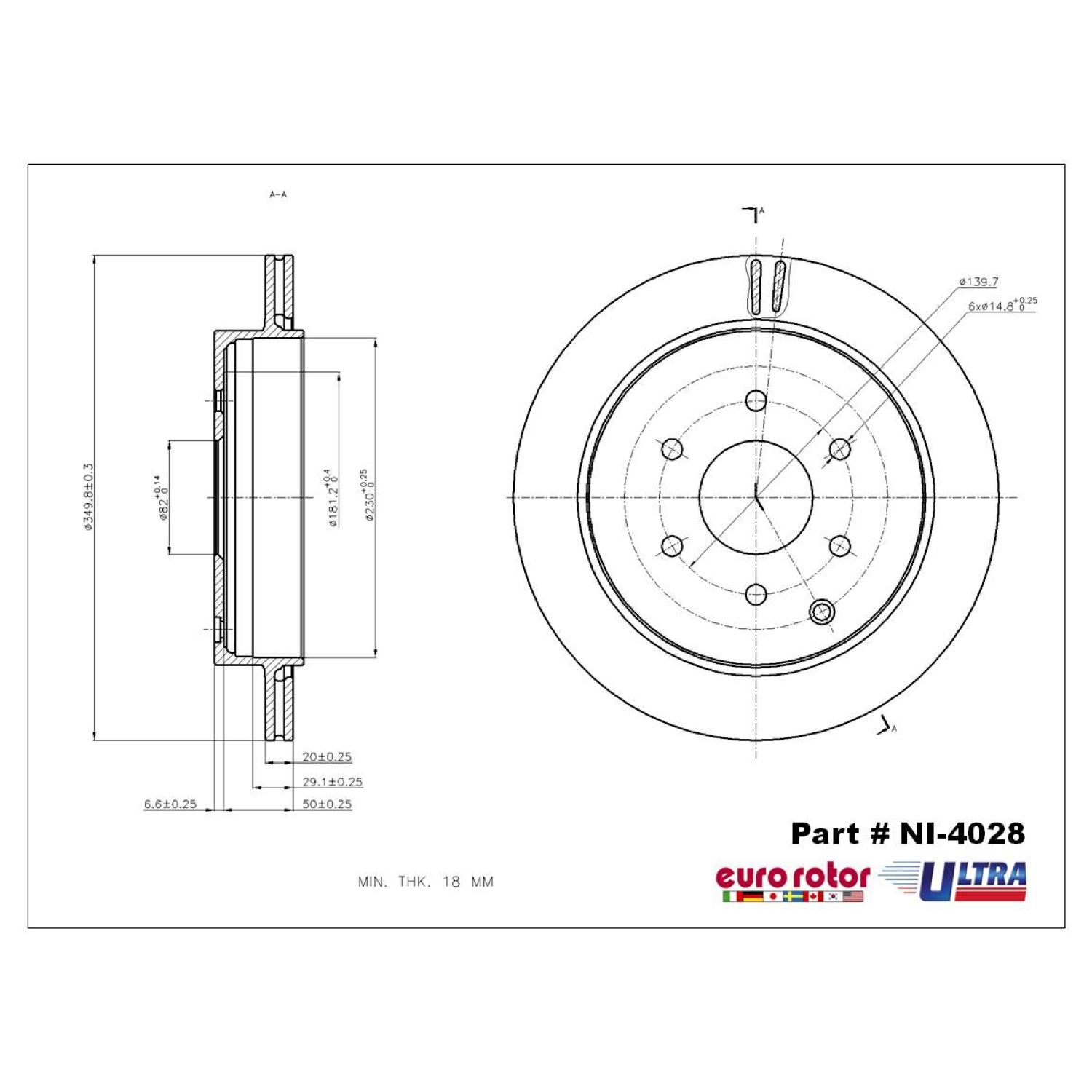 Eurorotor NI4028 - Disc Brake Rotor Eurorotor NI4028 Disc Brake Rotor product image 1 of 1