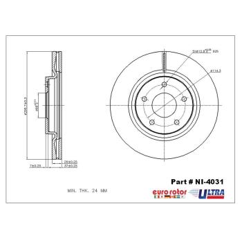 2017 Nissan Sentra Disc Brake Rotor Front Eurorotor NI4031 image 1 of 1