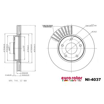 2017 Nissan Sentra Disc Brake Rotor Front Eurorotor NI4037 image 1 of 1