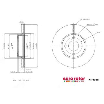 2023 Nissan Kicks Disc Brake Rotor Front Eurorotor NI4038 image 1 of 1