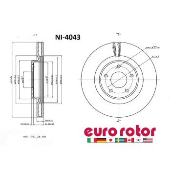 2020 Infiniti QX60 Disc Brake Rotor Front Eurorotor NI4043 image 1 of 1
