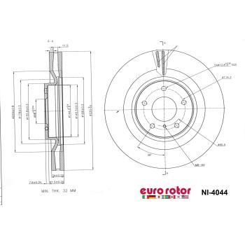 2020 Infiniti QX50 Disc Brake Rotor Front Eurorotor NI4044 image 1 of 1