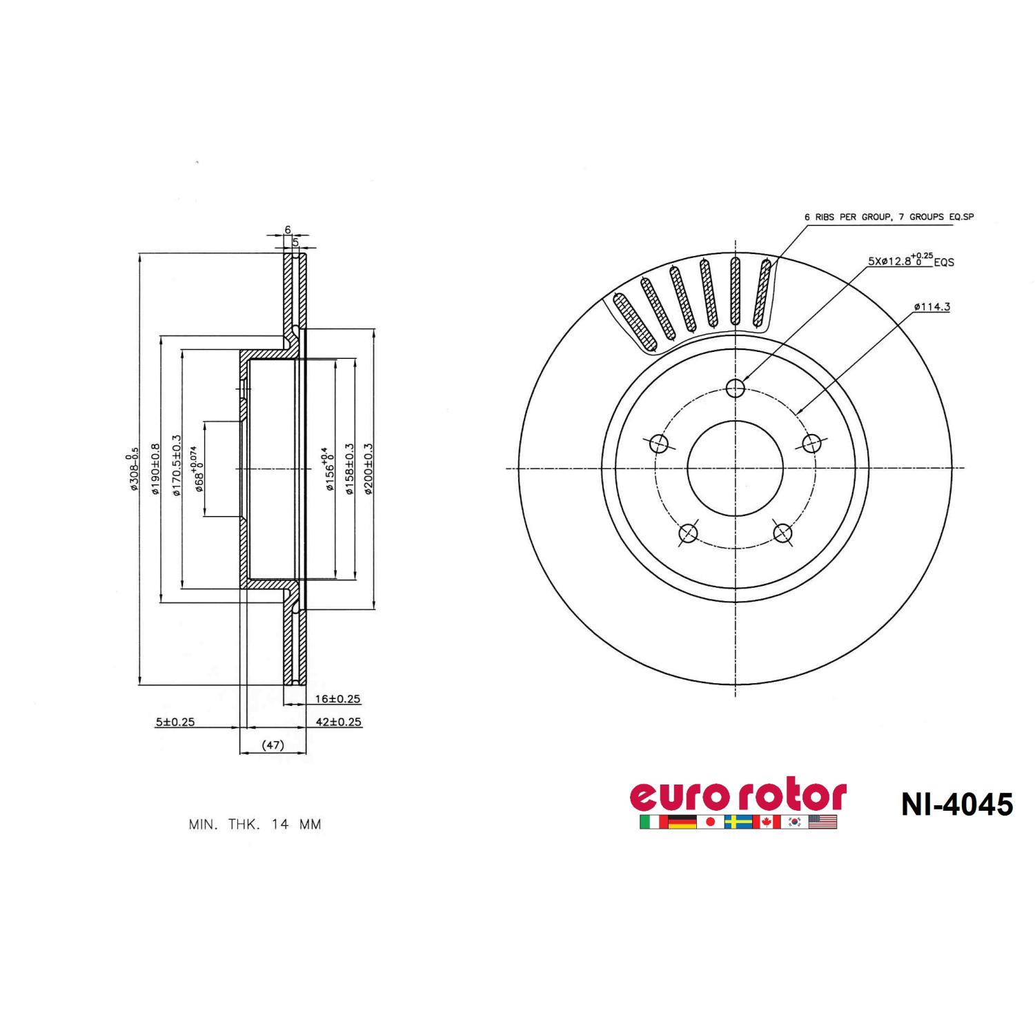 Eurorotor NI4045 - Disc Brake Rotor Eurorotor NI4045 Disc Brake Rotor product image 1 of 1