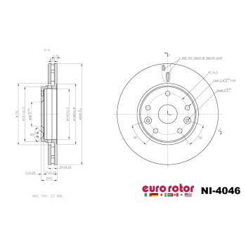 2020 Nissan Sentra Disc Brake Rotor Front Eurorotor NI4046 image 1 of 1