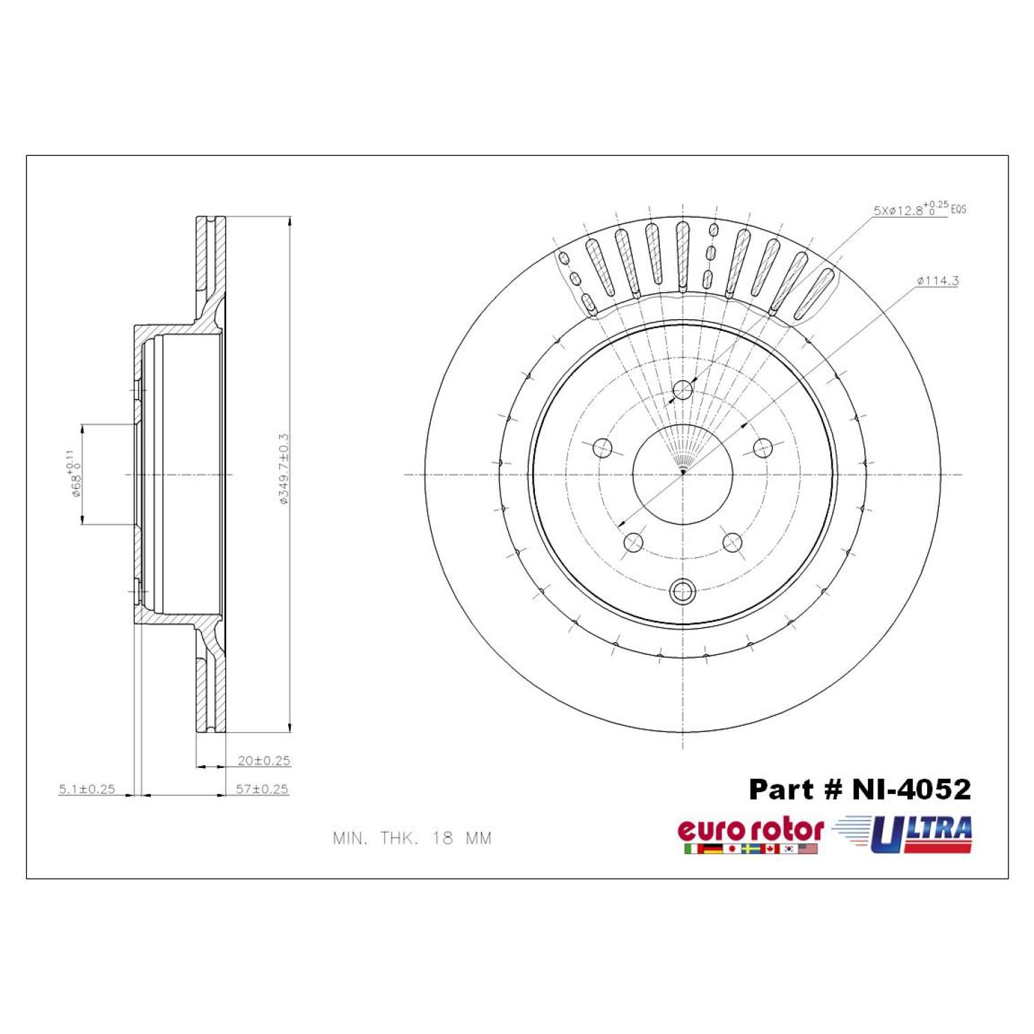 Eurorotor NI4052 - Disc Brake Rotor Eurorotor NI4052 Disc Brake Rotor product image 1 of 1