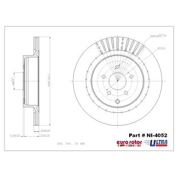 2013 Infiniti M37 Disc Brake Rotor Rear Eurorotor NI4052 image 1 of 1