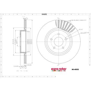 2022 Mitsubishi Outlander Disc Brake Rotor Rear Eurorotor NI4055 image 1 of 1