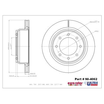 2021 Nissan NV3500 Disc Brake Rotor Rear Eurorotor NI4062 image 1 of 1