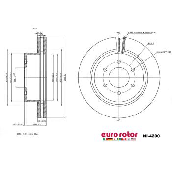 2019 Nissan Titan XD Disc Brake Rotor Front Eurorotor NI4200 image 1 of 1