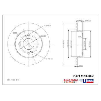 2002 Infiniti G20 Disc Brake Rotor Rear Eurorotor NI459 image 1 of 1