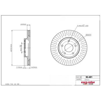 2003 Nissan Maxima Disc Brake Rotor Front Eurorotor NI481 image 1 of 1