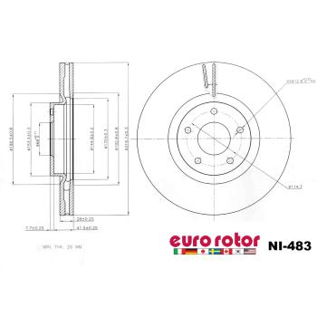 2013 Infiniti M35h Disc Brake Rotor Front Eurorotor NI483 image 1 of 1
