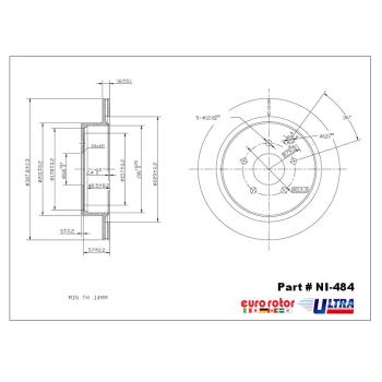 2008 Infiniti FX45 Disc Brake Rotor Rear Eurorotor NI484 image 1 of 1