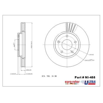 2005 Infiniti Q45 Disc Brake Rotor Front Eurorotor NI488 image 1 of 1