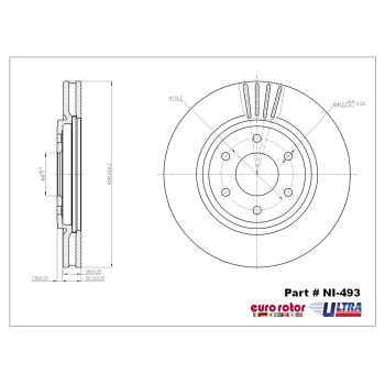 2015 Nissan Xterra Disc Brake Rotor Front Eurorotor NI493 image 1 of 1