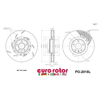 2017 Porsche Macan Disc Brake Rotor Front Left Eurorotor PO2018L image 1 of 1