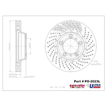 2012 Porsche 911 Disc Brake Rotor Front Left Eurorotor PO2023L image 1 of 1