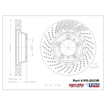 2012 Porsche 911 Disc Brake Rotor Front Right Eurorotor PO2023R image 1 of 1