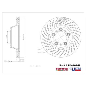 2012 Porsche 911 Disc Brake Rotor Rear Left Eurorotor PO2024L image 1 of 1